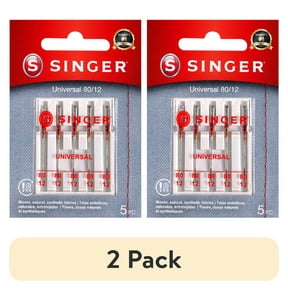 (2 pack) SINGER Size 80/12 Universal Regular Point Sewing Machine Needles (5 pack)
