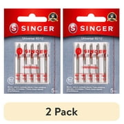 2 pack SINGER Size 80/12 Universal Regular Point Sewing Machine Needles 5 pack