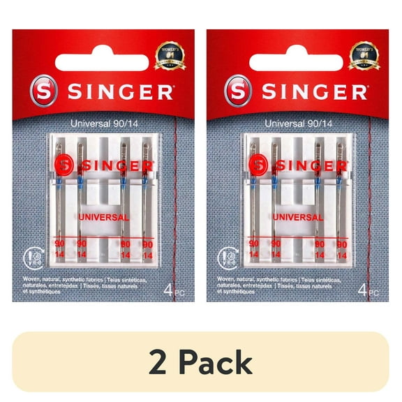 SINGER Size 90/14 Universal Regular Point Sewing Machine Needles (4 Pack)