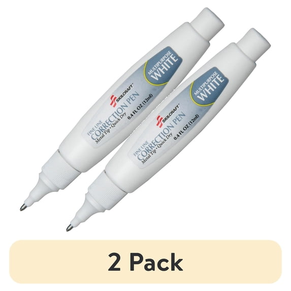 (2 pack) SKILCRAFT, NSN3861609, Multipurpose Correction Pen, 1 Each, White