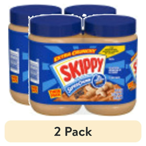 (2 pack) SKIPPY SUPER CHUNK Peanut Butter Twin Pack 2-Pack, Shelf-Stable, 40 oz Plastic Jar