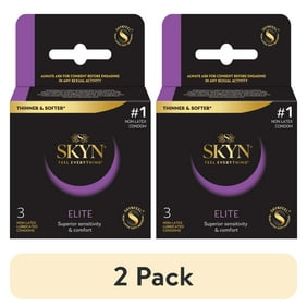 (2 pack) SKYN, Elite Non-Latex Lubricated Condom, 3 Count