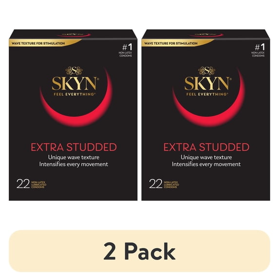 (2 pack) SKYN Extra Studded Non-Latex Lubricated Condoms, 22 Count