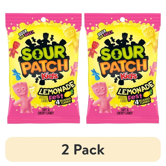 (2 pack) SOUR PATCH KIDS Lemonade Fest Soft & Chewy Gummy Candy, 8.02 oz