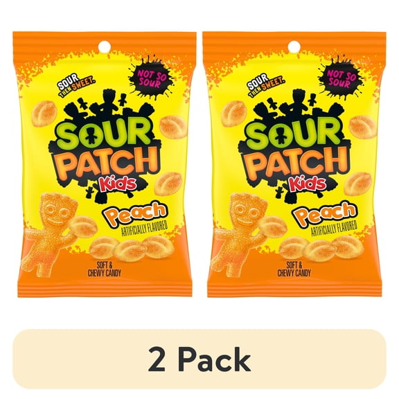 (2 pack) SOUR PATCH KIDS Peach Soft and Chewy Candy, 8.07 oz