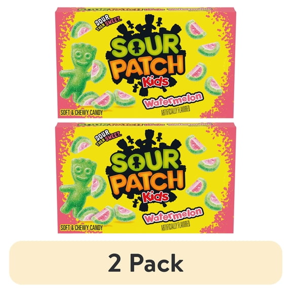 (2 pack) SOUR PATCH KIDS Watermelon Soft & Chewy Candy, 3.5 oz