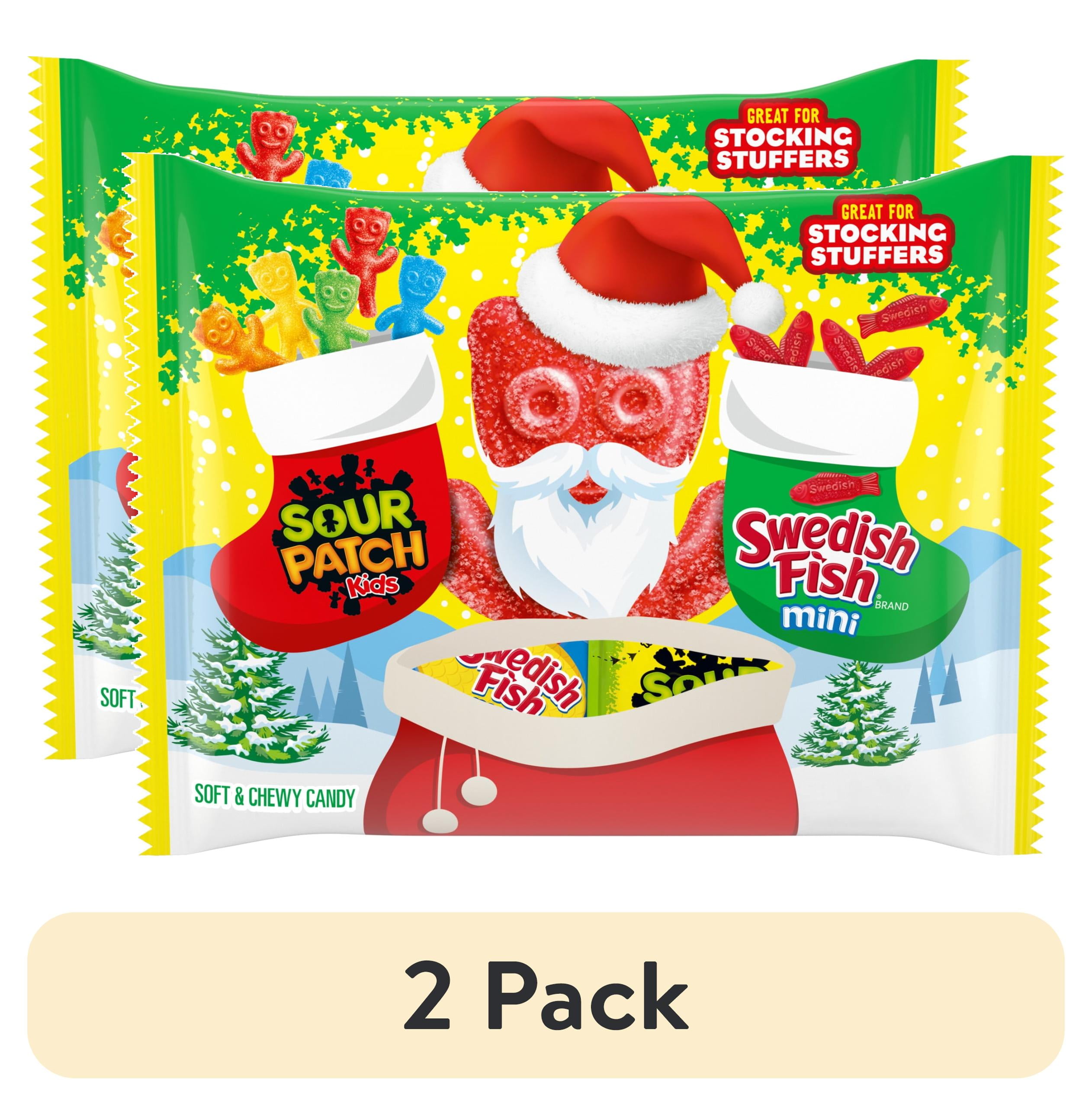 (2 pack) SOUR PATCH KIDS and SWEDISH FISH Mini Holiday Candy Variety Pack, 22 Snack Packs