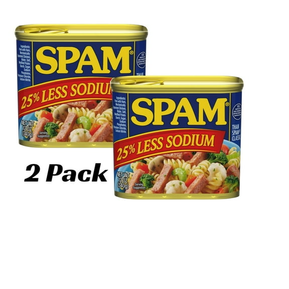 SPAM 25% Less Sodium, 12 oz Canpack of 2
