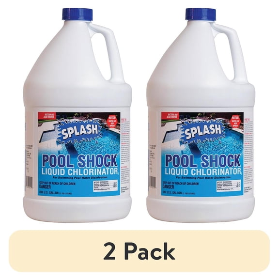 (2 pack) Splash Liquid Pool Shock Chlorinator 10% Sodium Hypochlorite for Algae and Bacteria Control