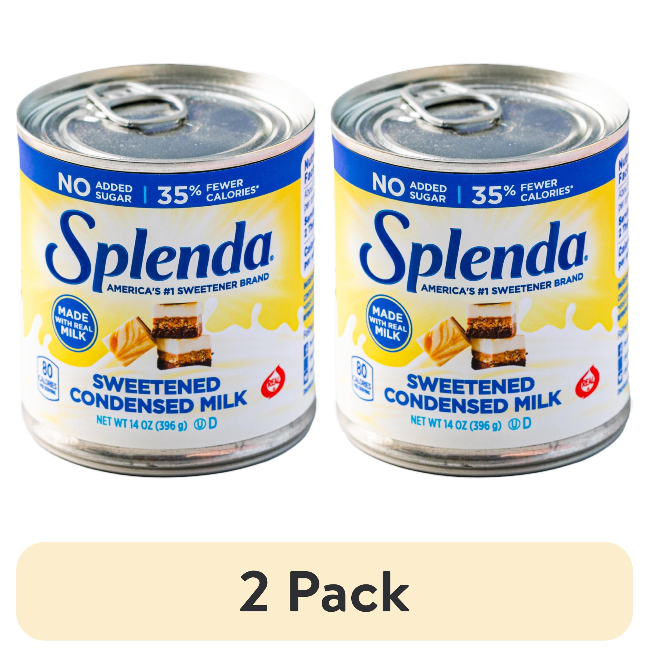 (2 pack) SPLENDA Reduced Calorie Sweetened Condensed Milk, No Sugar Added, 14 Ounce Can