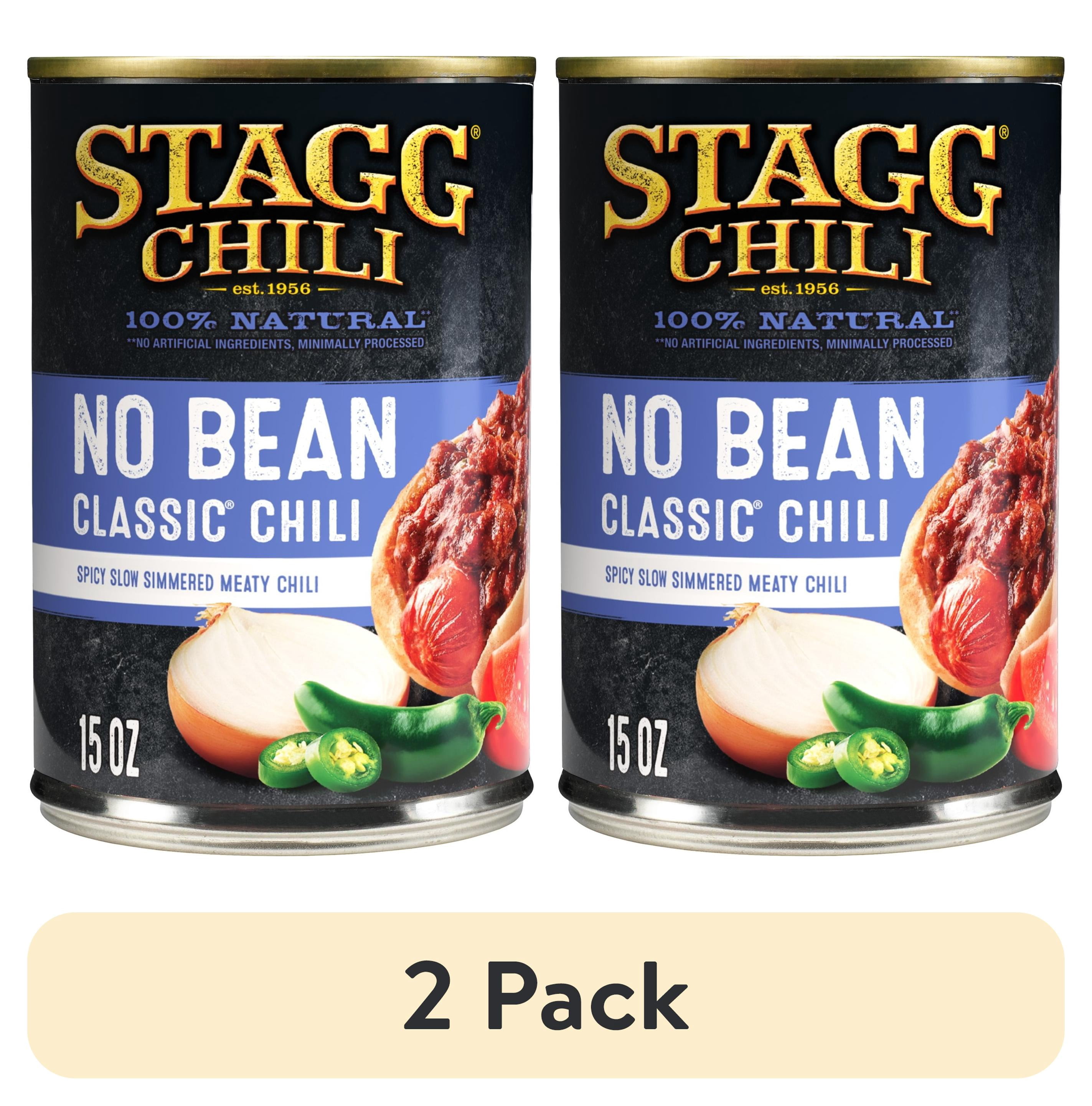 (2 pack) STAGG CLASSIC Chili No Beans Beef, Shelf Stable, 15 oz Steel Can