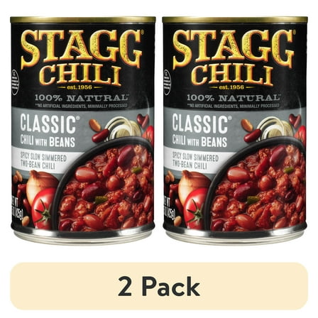 (2 pack) STAGG CLASSIC Chili with Beans Beef, Shelf Stable, 15 oz Steel Can