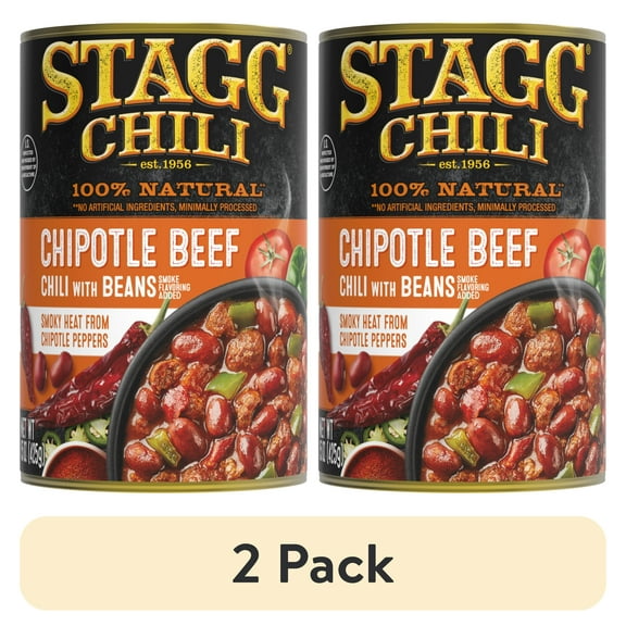 (2 pack) STAGG Chipotle Beef Chili with Beans, 15 oz Steel Can