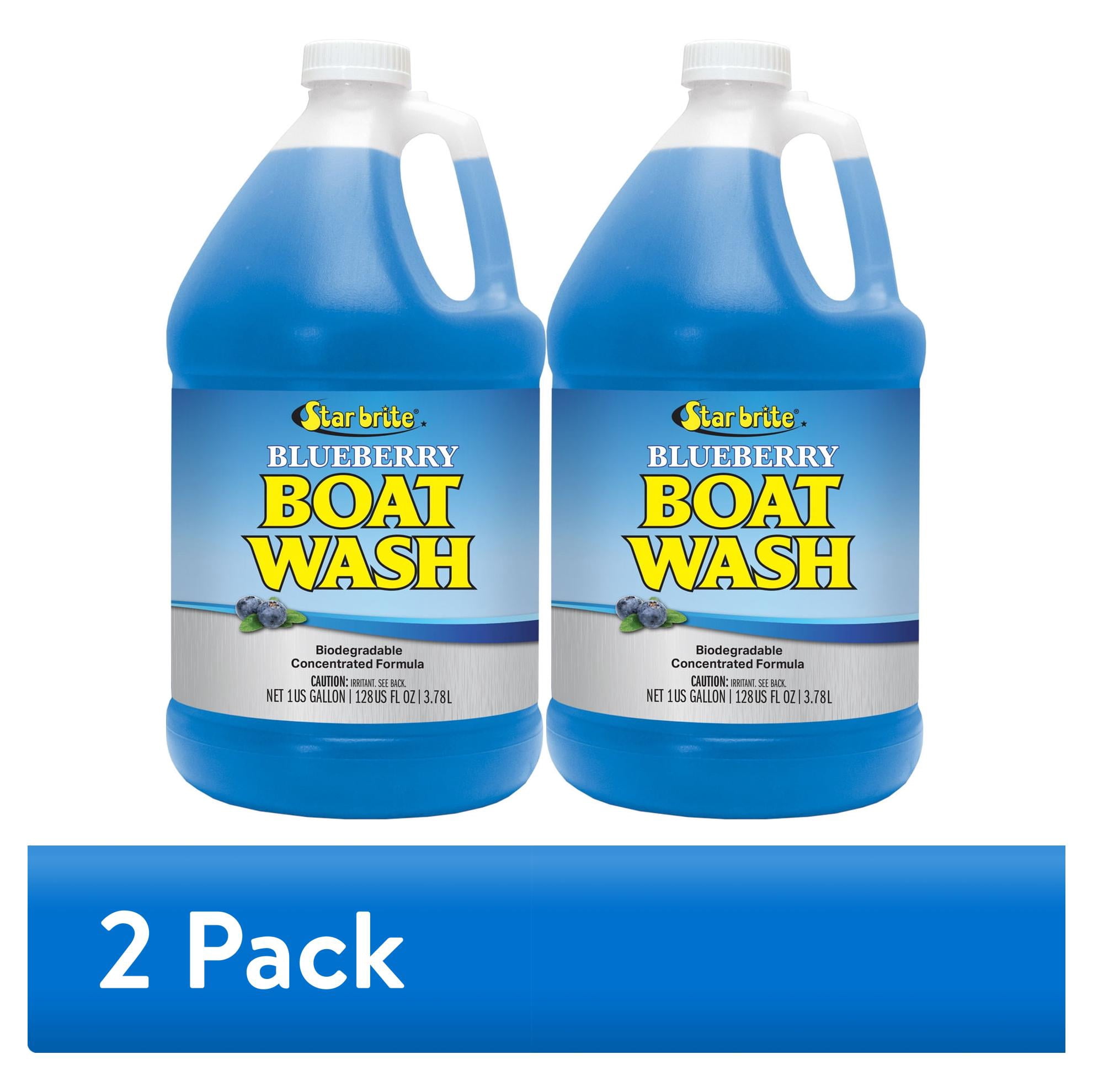 (2 pack) STAR BRITE Blueberry Scented Boat Wash Concentrate - 1 GALLON - Premium Marine Cleaner Ideal for Boats, Yachts, and Watercrafts