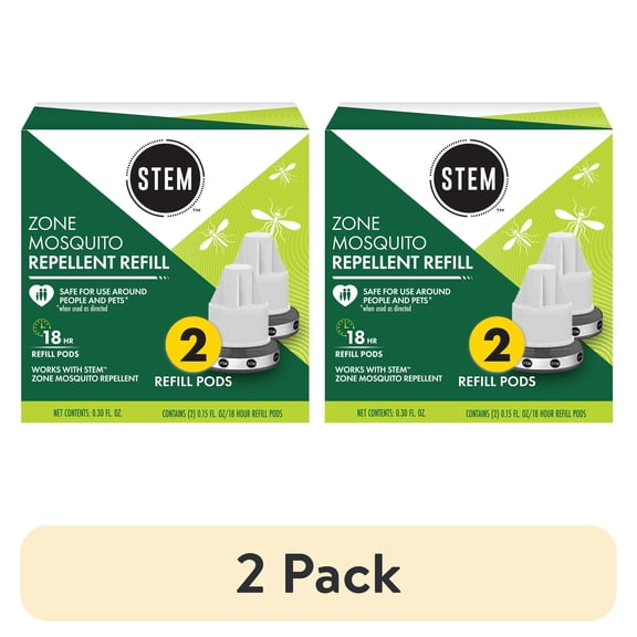 (2 pack) STEM Zone Mosquito Repellent Refill Pods (2), Easy-to-Use Outdoor Insect Protection with Proven Essential Oils, People and Pet Safe
