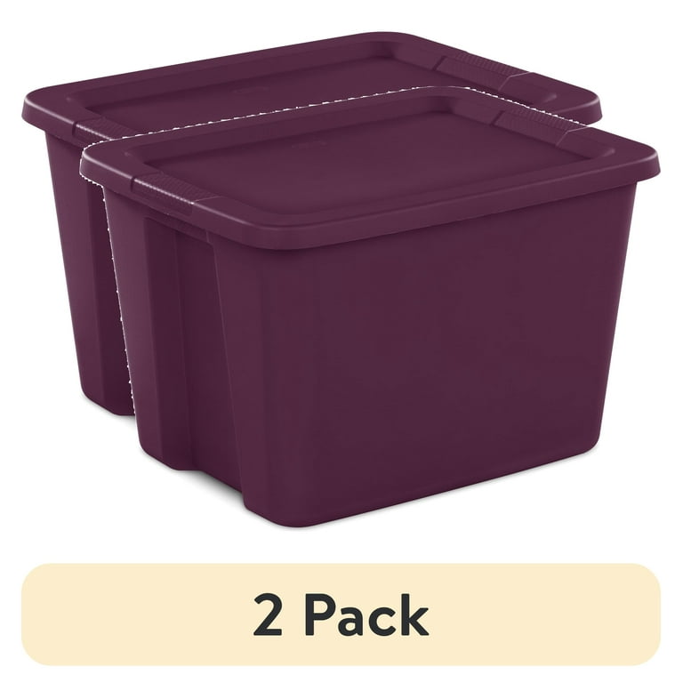 pack) Sterilite Large Storage Bin, 18 Gallon Plastic Storage
