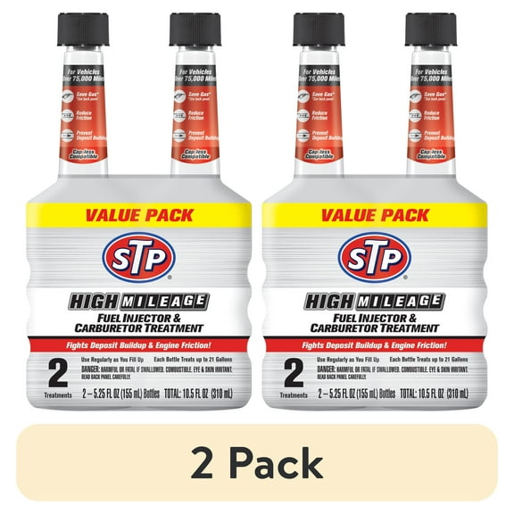 (2 pack) STP High Mileage Fuel Injector & Carburetor Cleaner - 5.25 fl oz (2 Count)