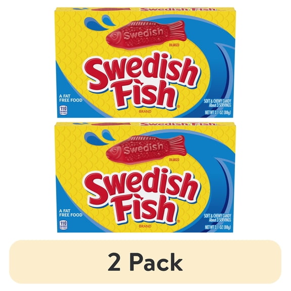 (2 pack) SWEDISH FISH Soft & Chewy Candy, 3.1 oz