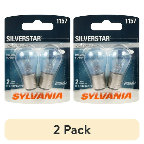 (2 pack) Sylvania 1157 SilverStar Mini Bulb, 2 Pack, Compatible with Multiple Cars