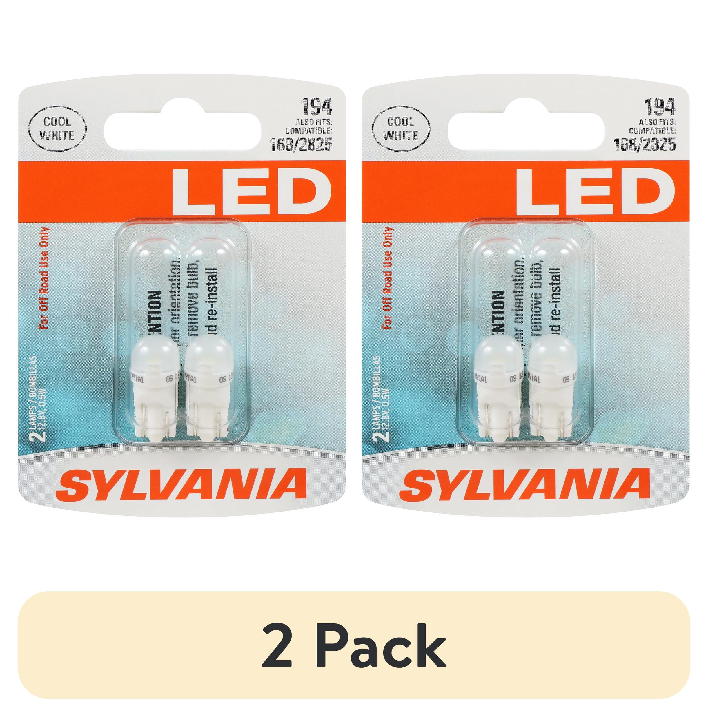 (2 pack) Sylvania 194 WHITE SYL LED Mini Bulb, 2 Pack, Compatible with Multiple Cars