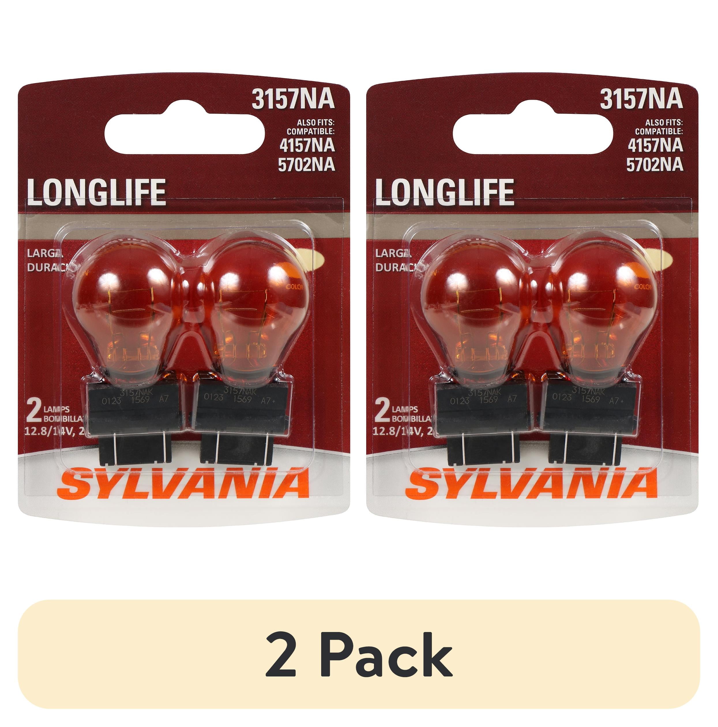2 pack) Sylvania 3157A Long Life Mini Bulb, 2 Pack, Compatible