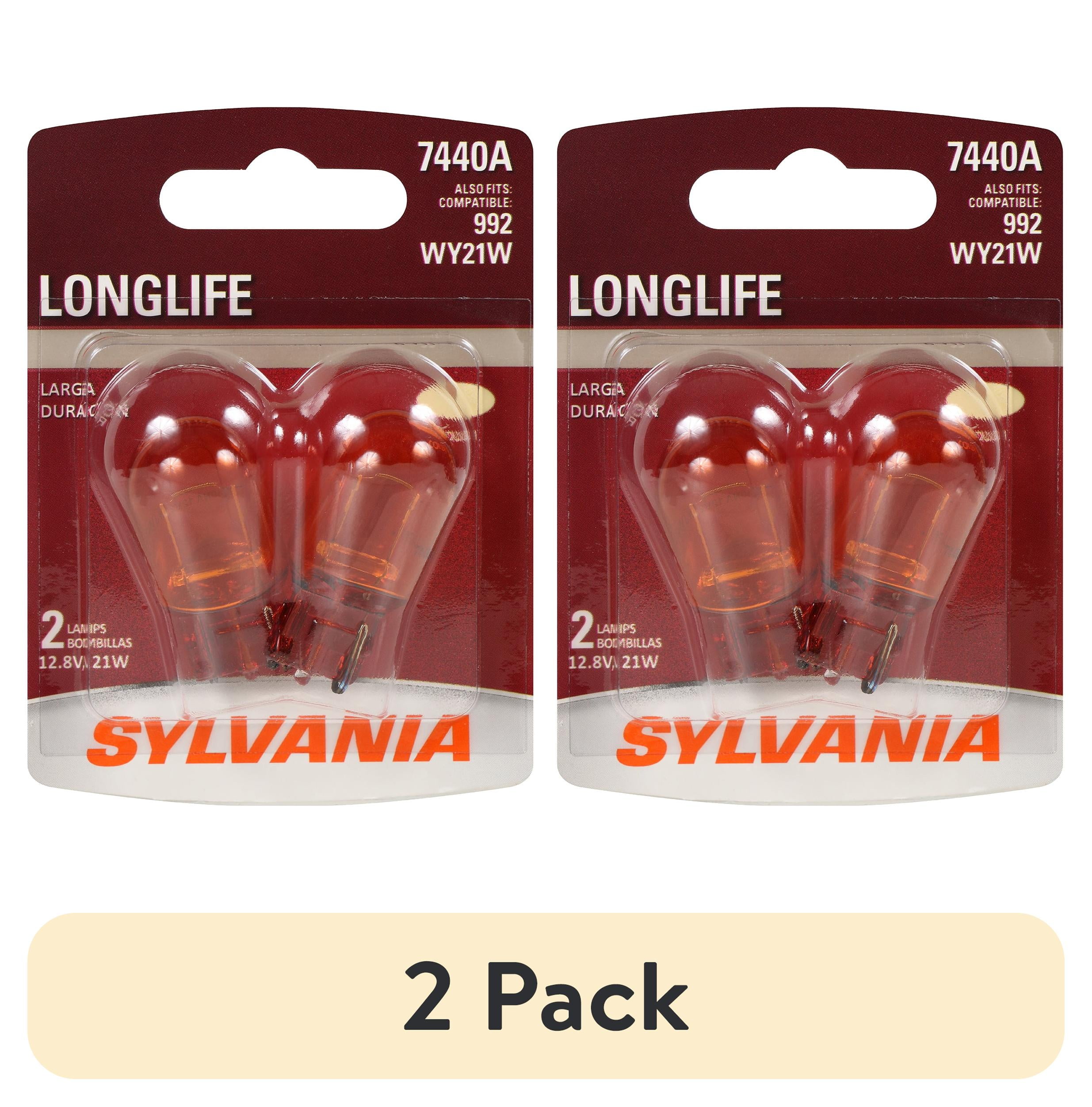 (2 pack) Sylvania 7440A Long Life Mini Bulb, 2 Pack, Compatible with Multiple Cars