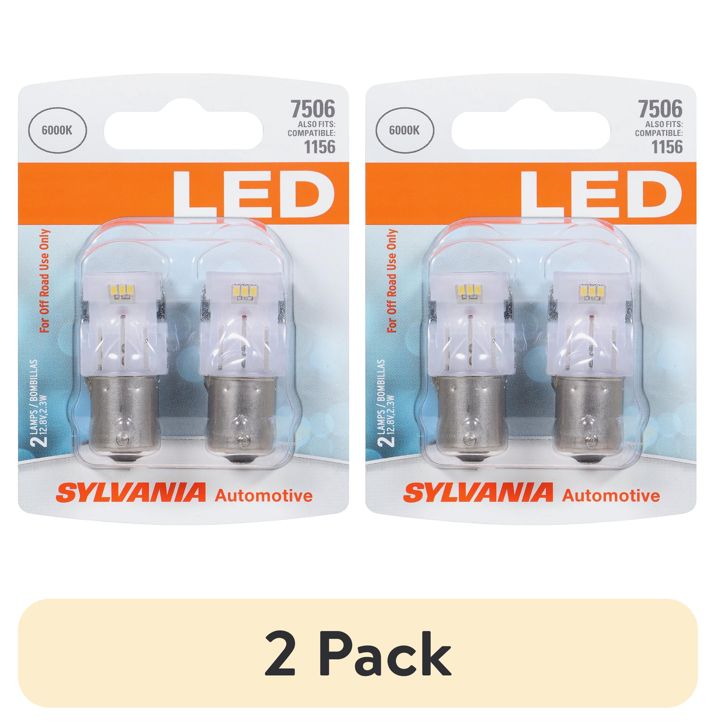 (2 pack) Sylvania 7506 WHITE SYL LED Mini Bulb, 2 Pack, Compatible with Multiple Cars