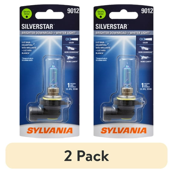 (2 pack) Sylvania 9012 SilverStar Halogen Headlight Bulb, 1 Pack, Compatible with Multiple Cars