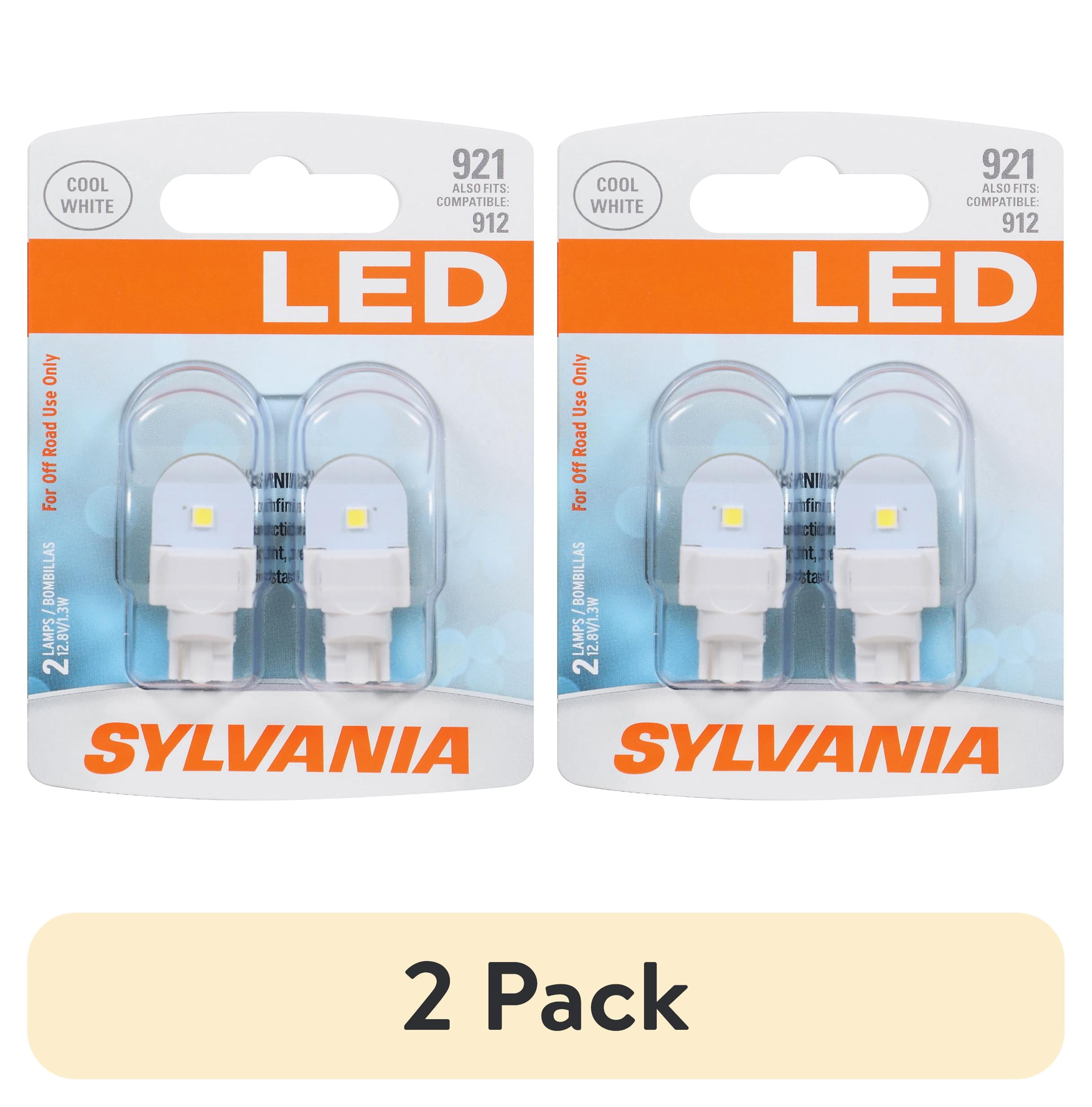 2 pack) Sylvania 921 WHITE SYL LED Mini Bulb, 2 Pack, Compatible