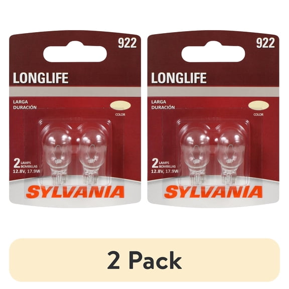 (2 pack) Sylvania 922 Long Life Mini Bulb, 2 Pack, Compatible with Multiple Cars