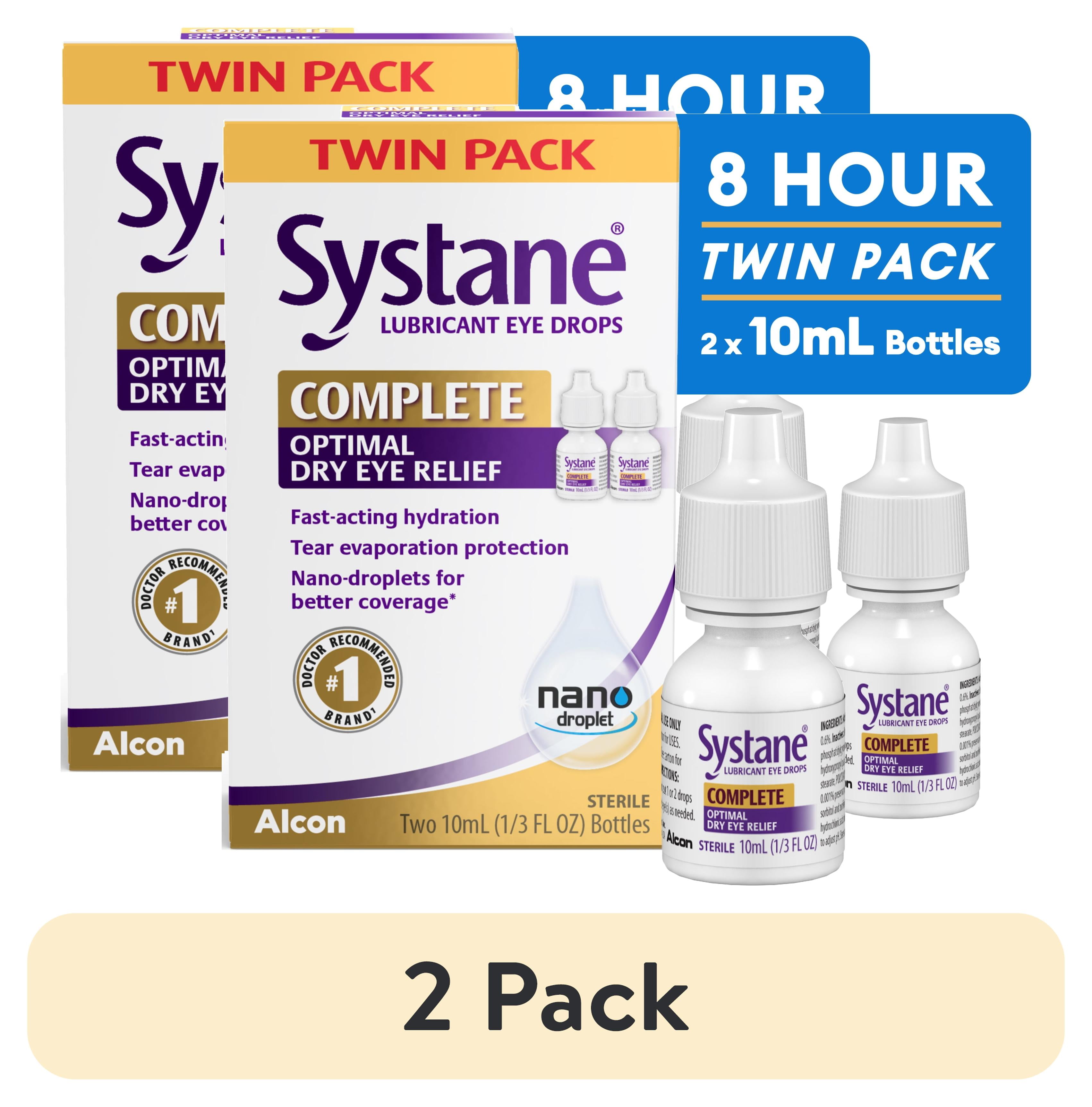 (2 pack) SYSTANE COMPLETE Twin Pack, Lubricant Eye Drops for Dry Eye Symptom Relief, 2 Total 10mL