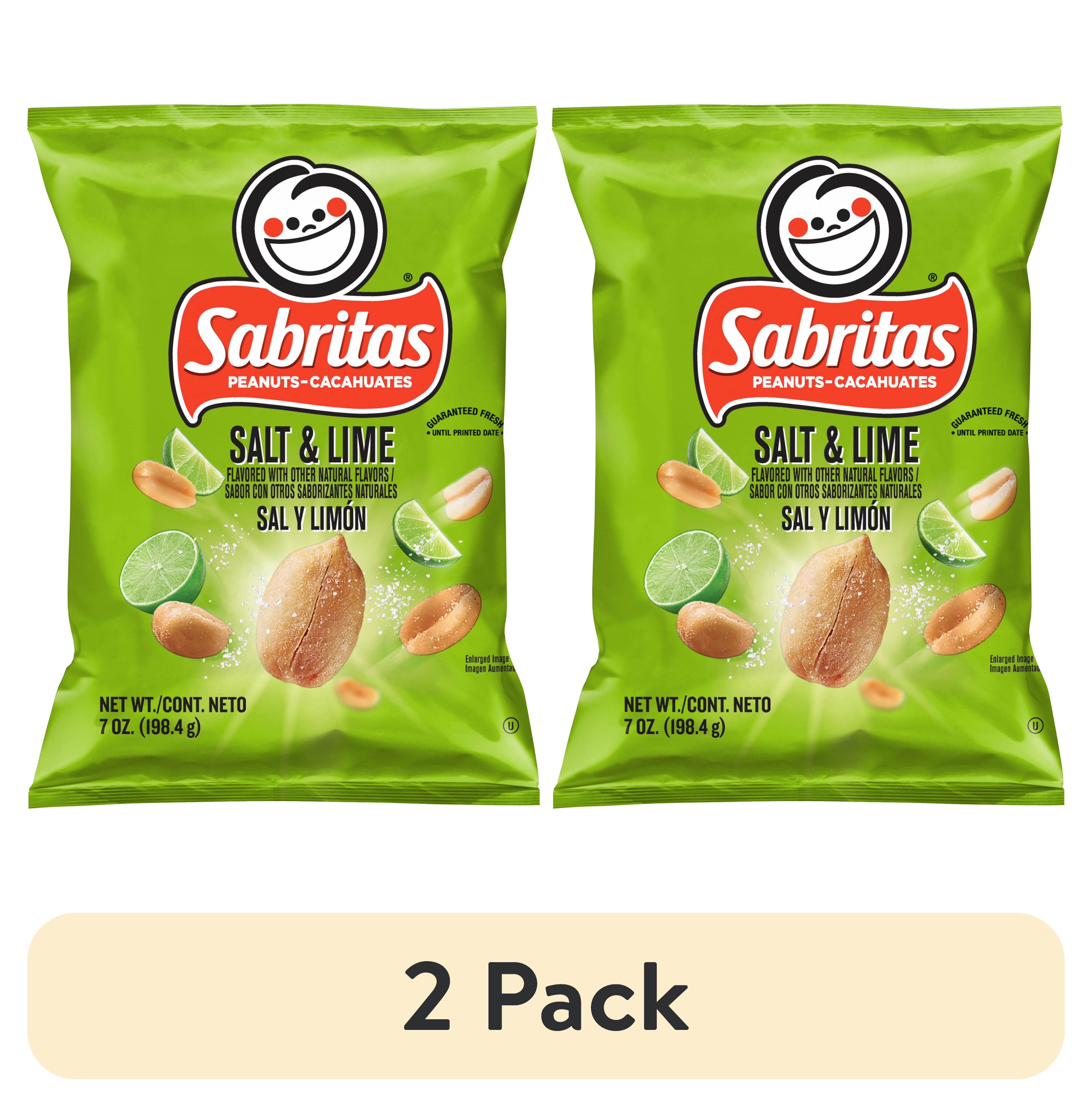 (2 pack) Sabritas Salt and Lime Flavored Peanuts, 7 oz Bag