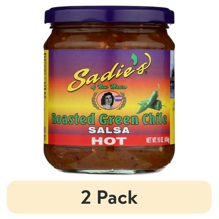 (2 pack) Sadie's Salsa Green Chile, Hot, 16oz, 1 Count, Gluten Free