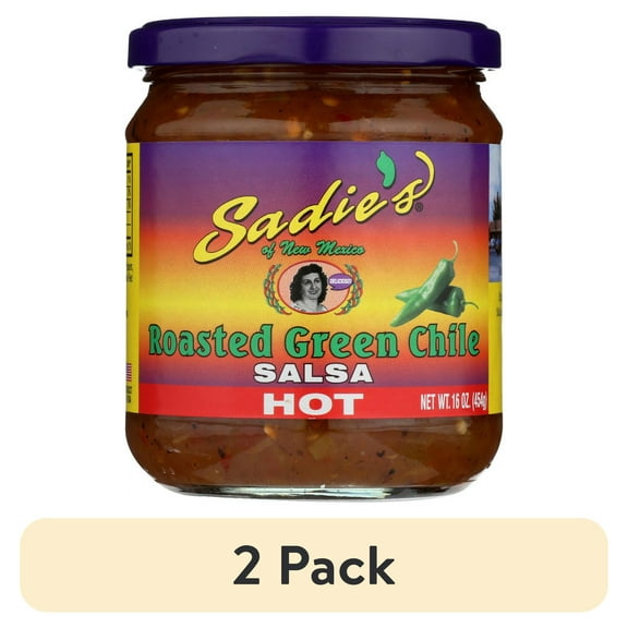(2 pack) Sadie's Salsa Green Chile, Hot, 16oz, 1 Count, Gluten Free