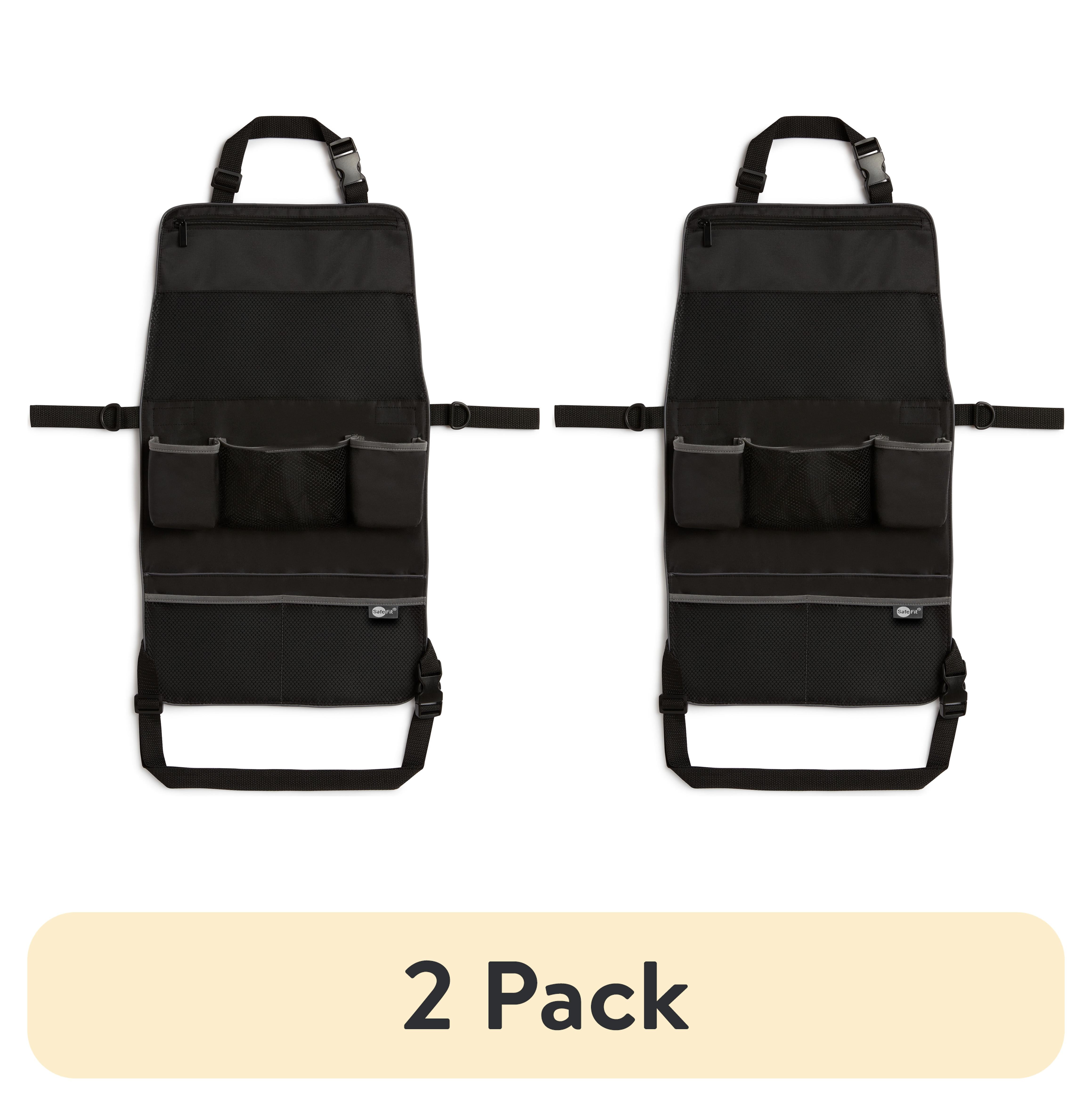 (2 pack) SafeFit® Infant and Toddler 2-in-1 Car Backseat and Stroller Organizer, Black, Unisex