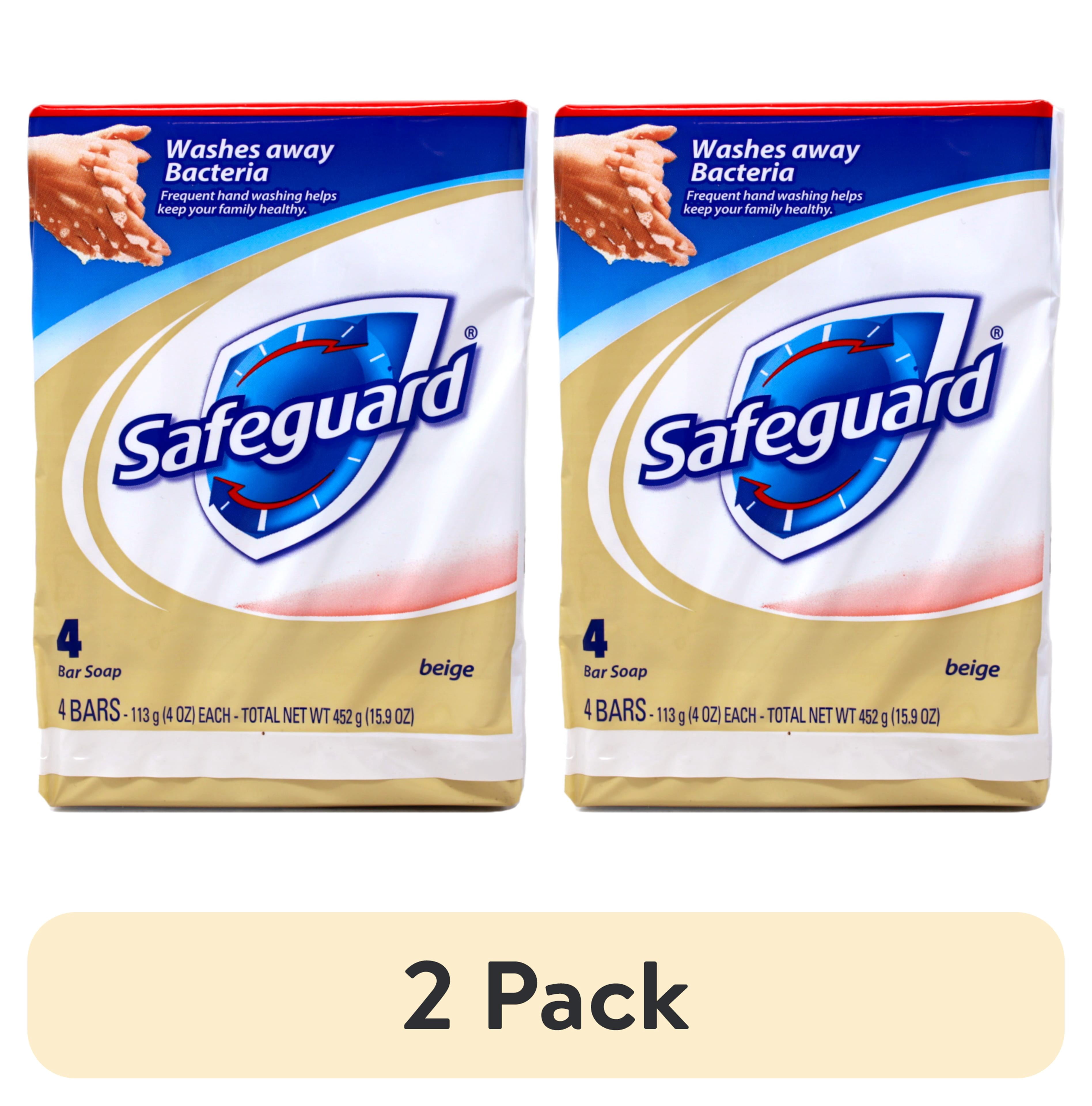 (2 pack) Safeguard Antibacterial Deodorant Soap Bar Eliminates 99% Bacteria (4 Pack)