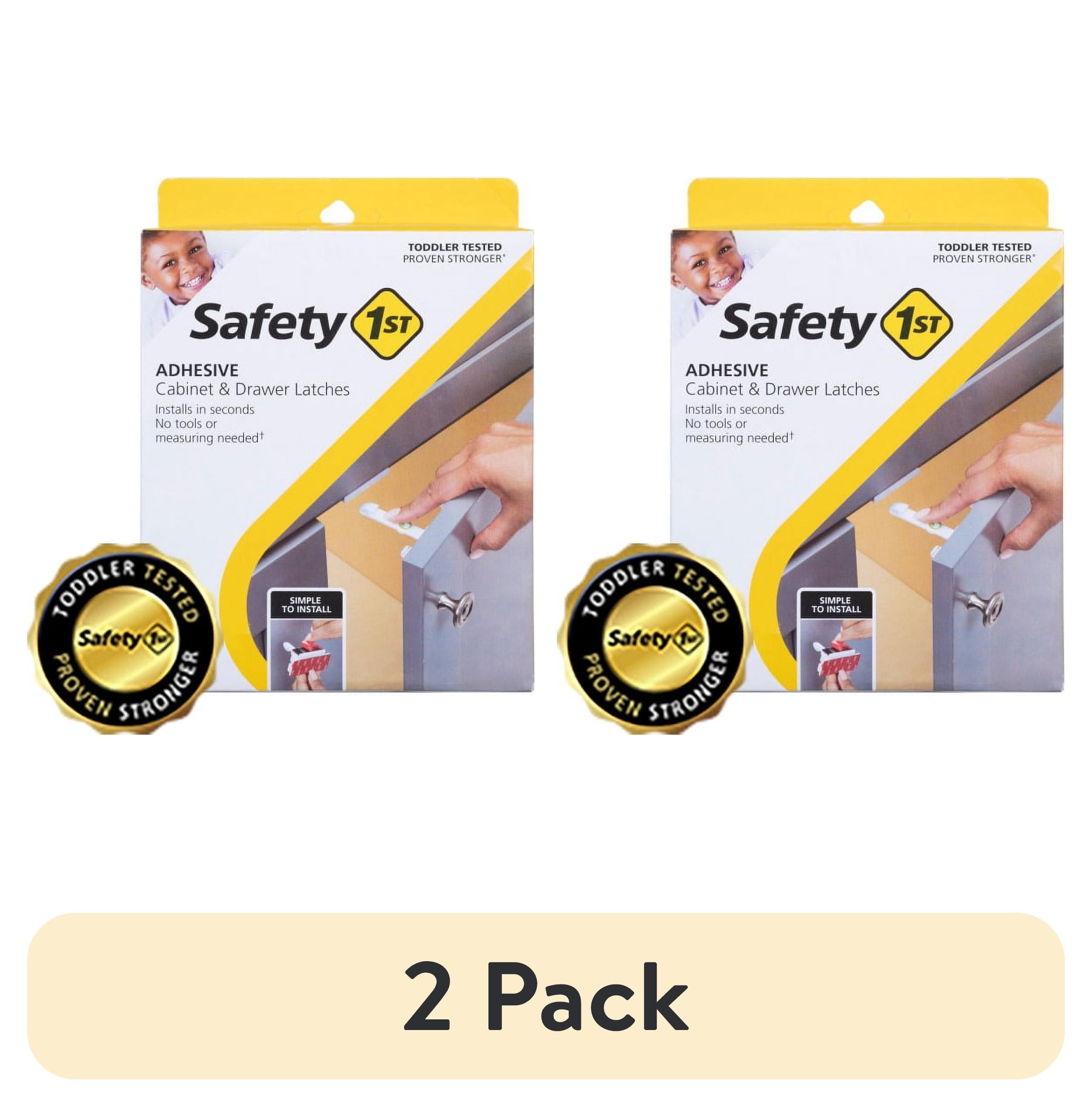 White Adhesive Childproof Cabinet Latch 8-Pack