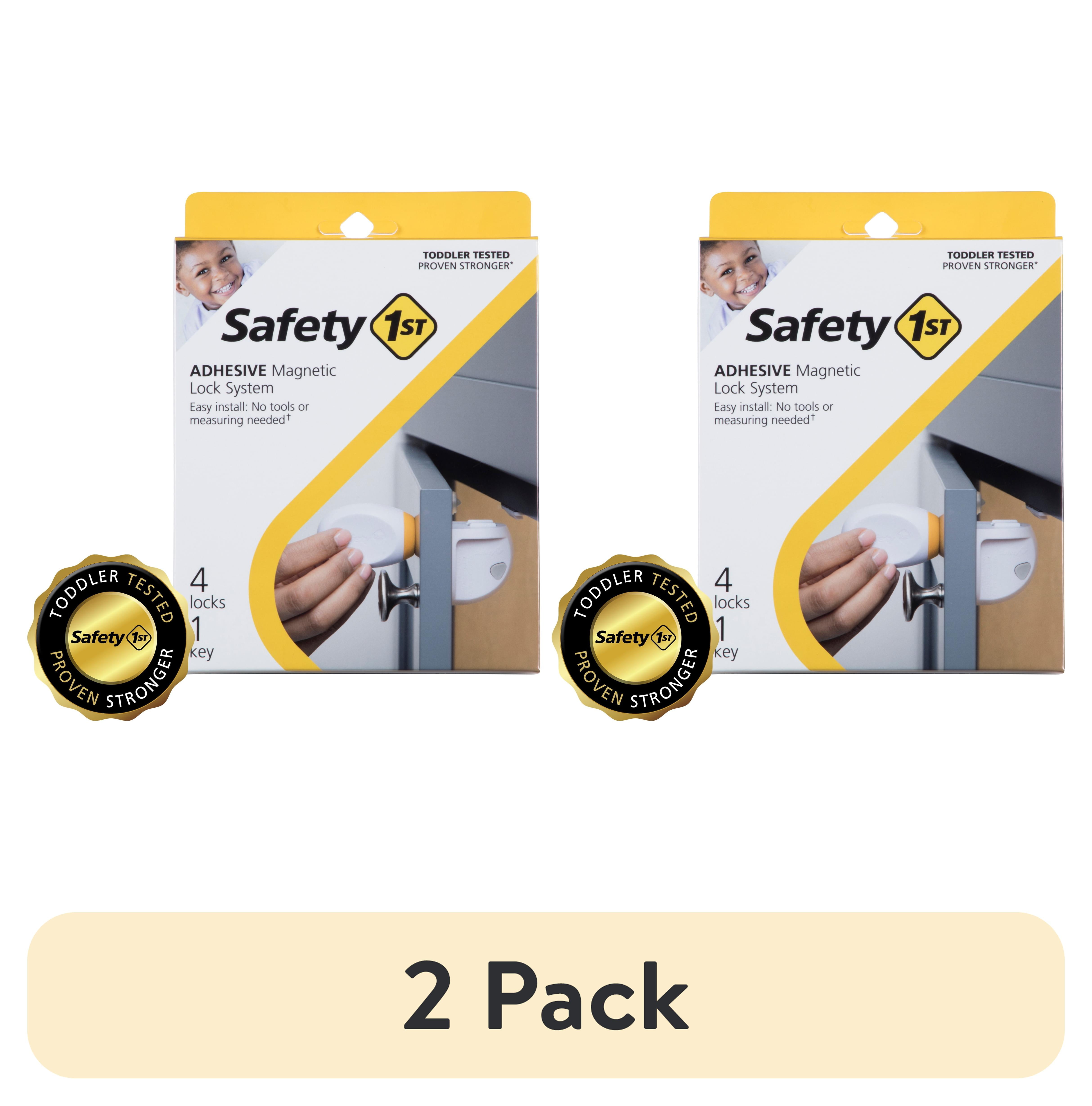 (2 pack) Safety 1st Adhesive Magnetic Lock System - 4 Locks and 1 Key, White, Toddler