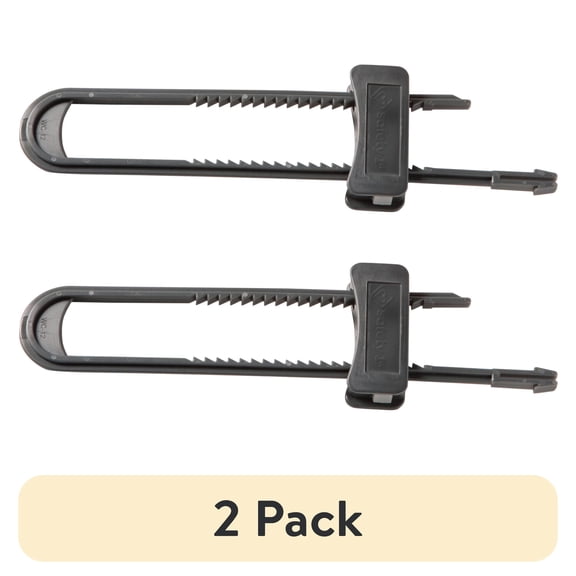 (2 pack) Safety 1st Double Door Baby-Proofing Cabinet Lock (2pk), Charcoal, Toddler