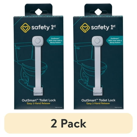 (2 pack) Safety 1st OutSmart Toilet Lock, White, Toddler