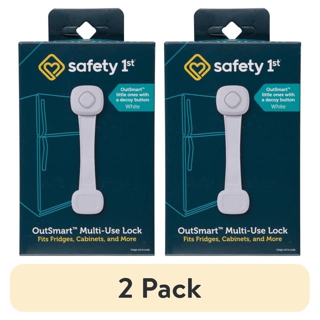 (2 pack) Safety 1st Outsmart Multi Use Lock, White, Toddler