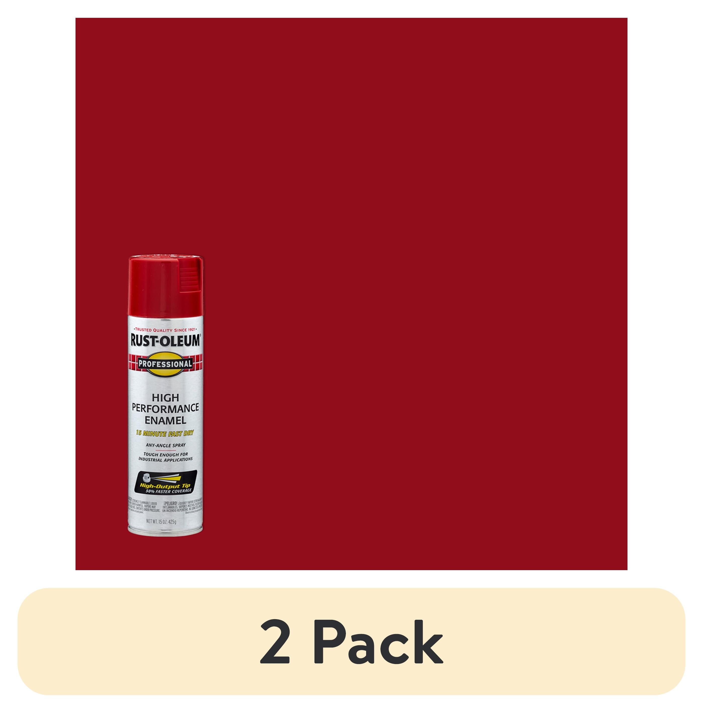 (12 pack) 6 Pack, Safety Red, Rust-Oleum Professional High Performance Gloss Enamel Spray Paint-7564838, 15 oz