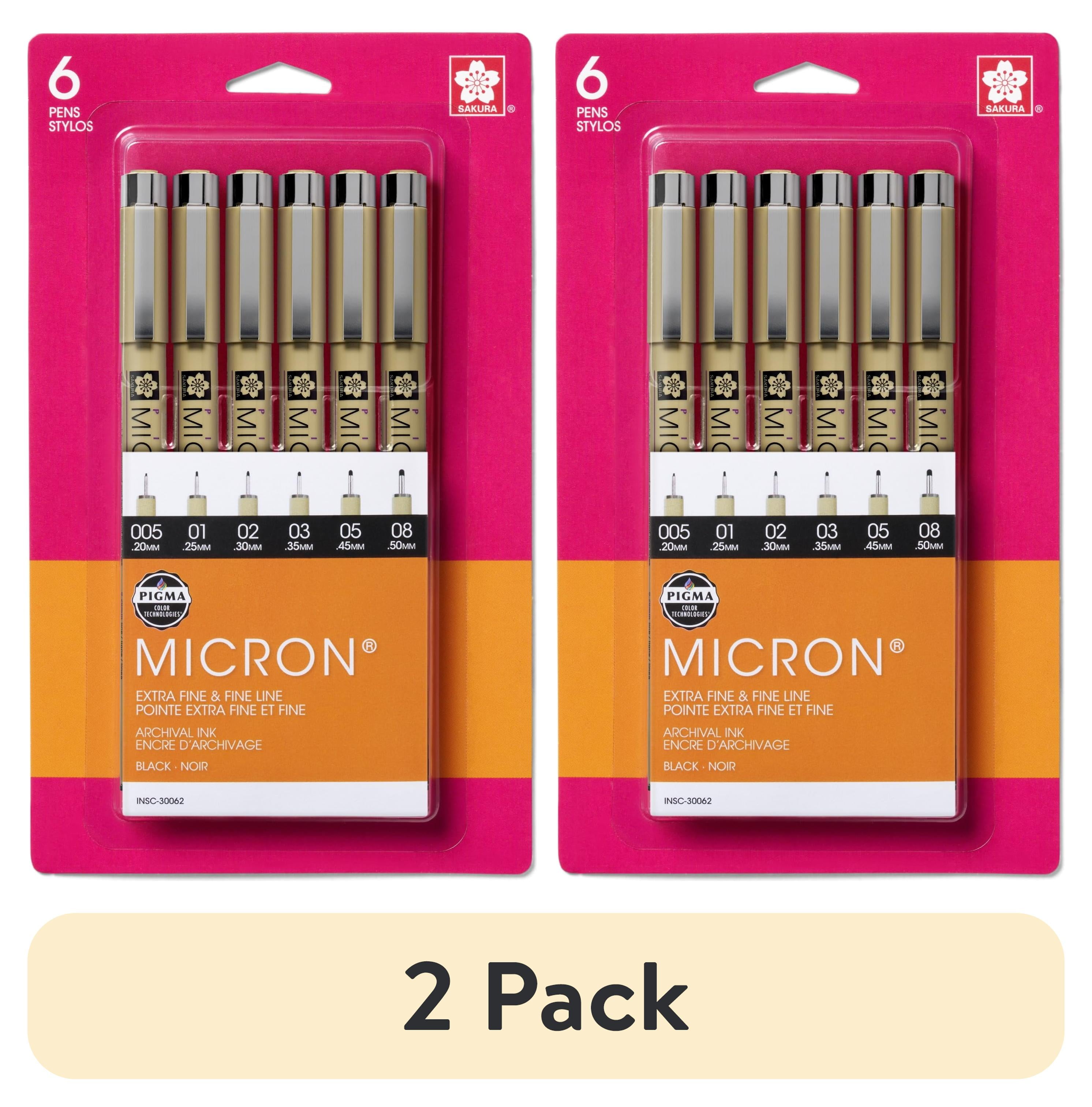 pack) Sakura Pigma Micron Fine Liner Pens Archival Black Ink