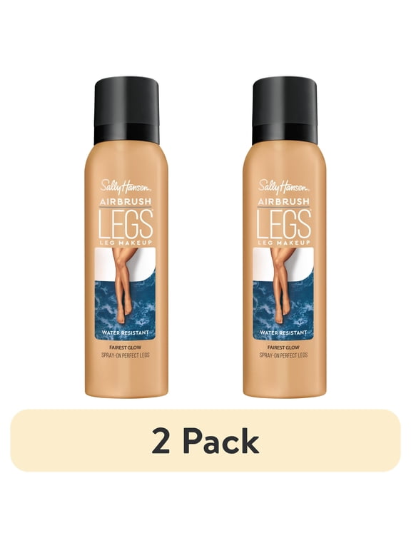 (2 pack) Sally Hansen Airbrush Legs Makeup, Fairest Glow, 4.4 oz Spray, Water and Transfer-Resistant