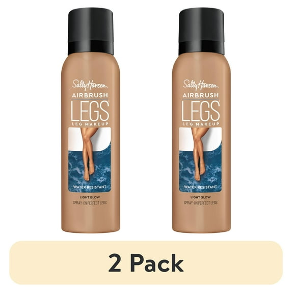 (2 pack) Sally Hansen Airbrush Legs Makeup, Tan Glow, 4.4 oz Spray, Water and Transfer-Resistant