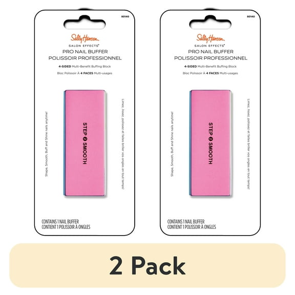 (2 pack) Sally Hansen Beauty Tools, Salon Effects Pro Nail Buffer, 4-Sided Multi-Benefit Buffing Block