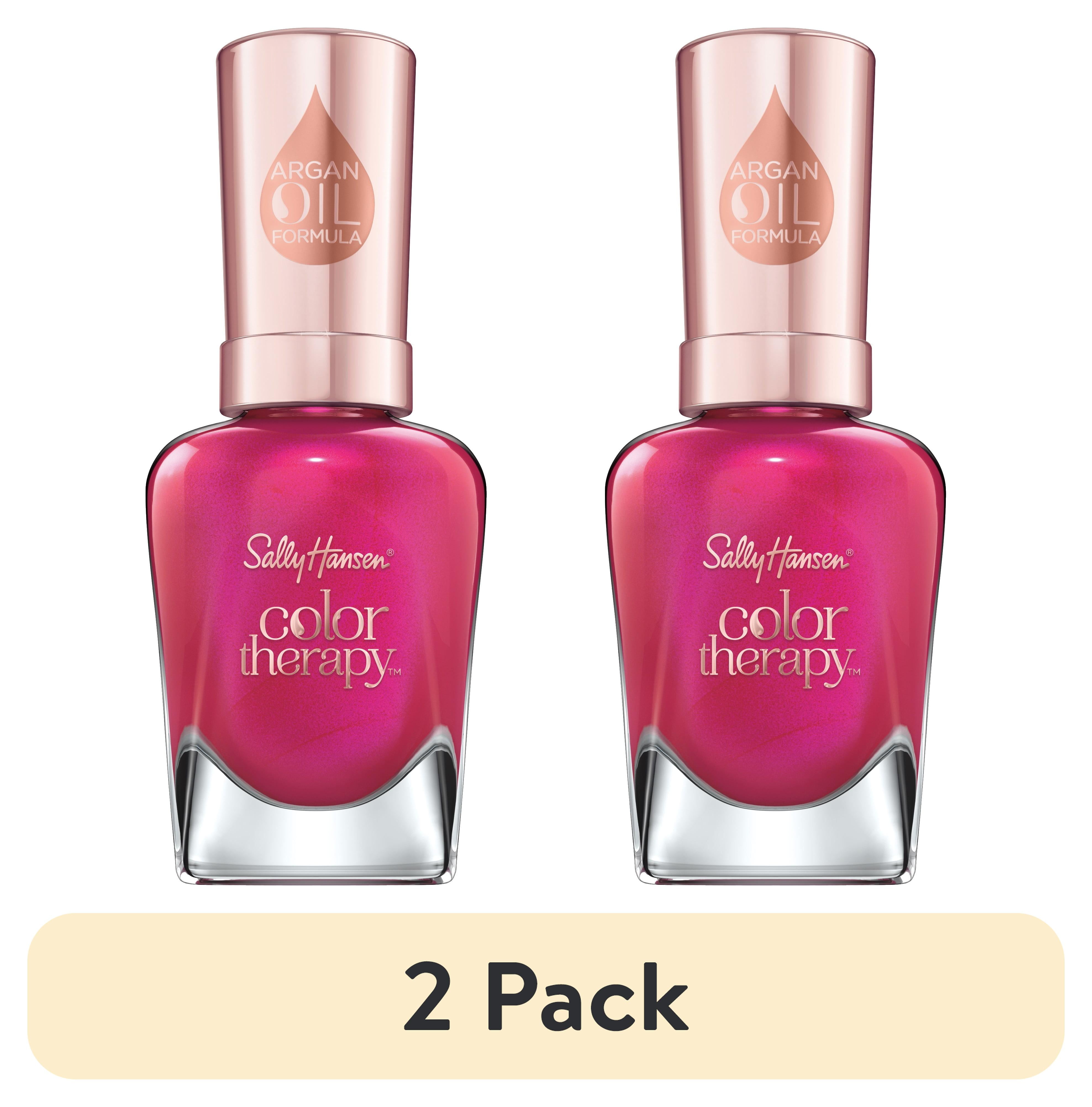 (2 pack) Sally Hansen Color Therapy Nail Color Polish, Rosy Glow, 0.5 fl oz, Restorative, Argan Oil Formula