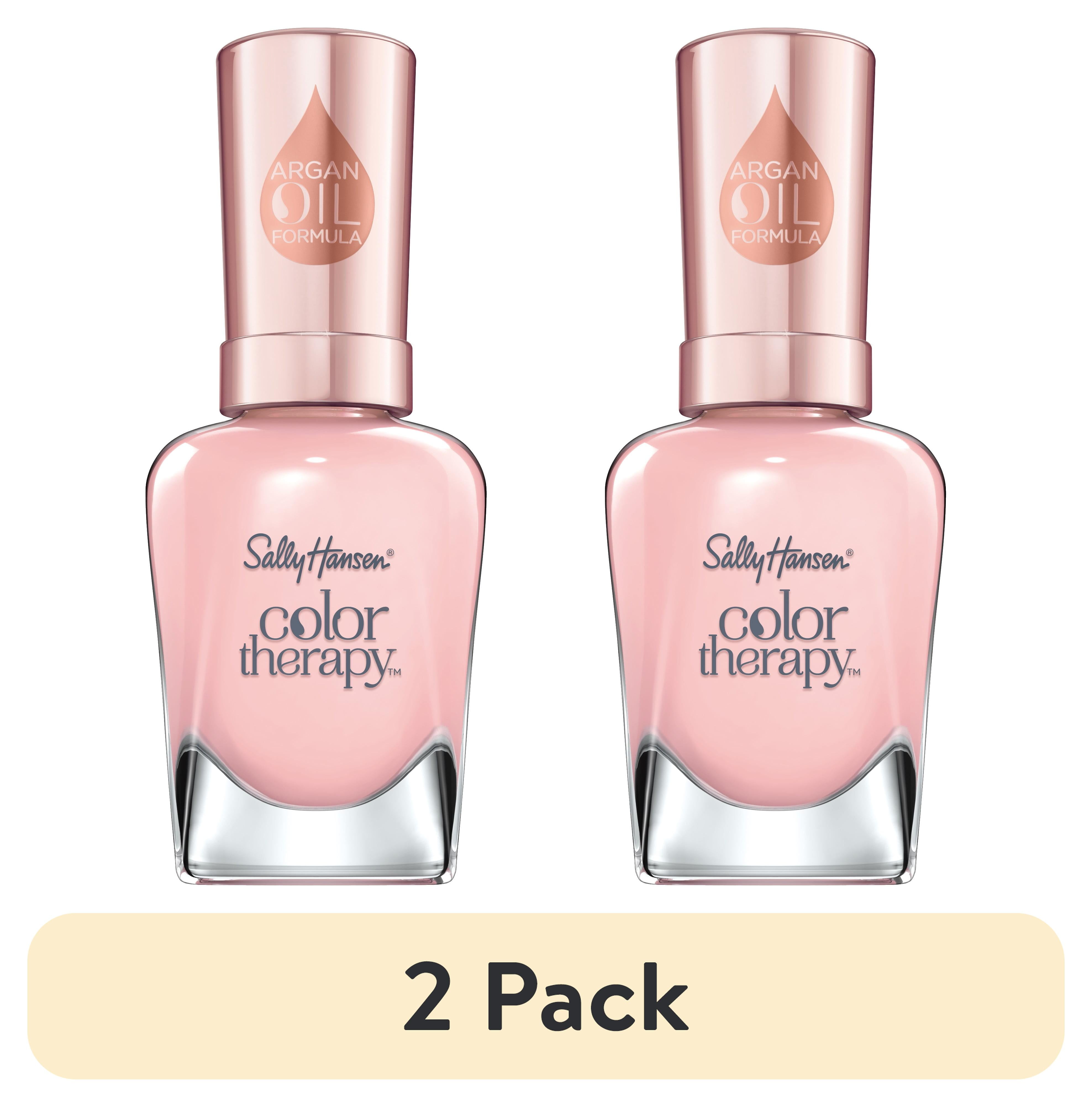 (2 pack) Sally Hansen Color Therapy Nail Color Polish, Rosy Quartz, 0.5 fl oz, Restorative, Argan Oil Formula