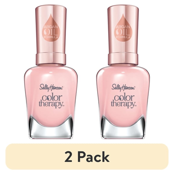 (2 pack) Sally Hansen Color Therapy Nail Color Polish, Rosy Quartz, 0.5 fl oz, Restorative, Argan Oil Formula