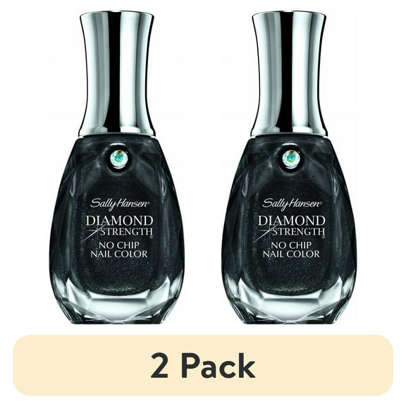 (2 pack) Sally Hansen Diamond Strength No Chip Nail Polish, Black Diamond, 0.45 fl oz